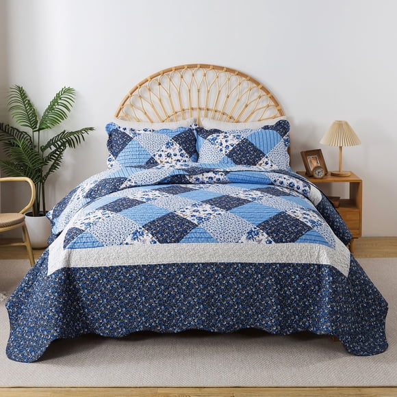 Juego de ropa de cama HoneiLife California King, 305 x 305 cm, color azul