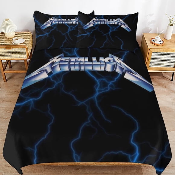 Metallica Everyday Sleep Fit Closure Smooth Surface Texture Duvet Cover Sets Family Use