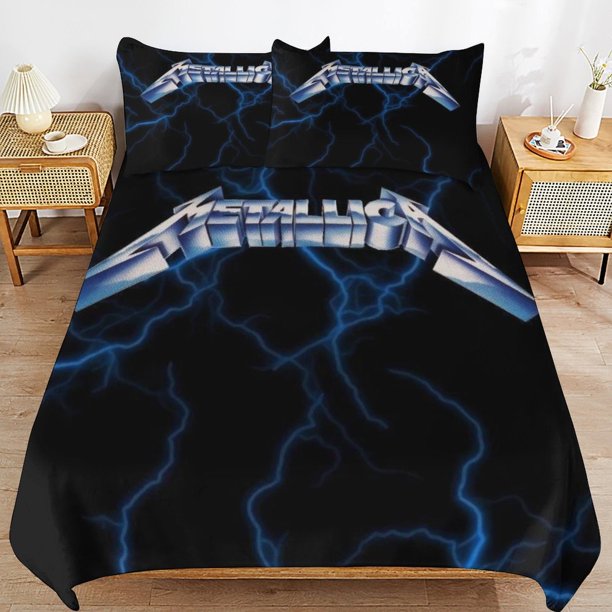 Metallica Everyday Sleep Fit Closure Smooth Surface Texture Duvet Cover Sets Family Use