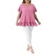 thumbnail image 2 of Agnes Orinda Camisetas de Día de San Patricio para Mujer Tallas Grandes Escuela Universidad Dobladillo en Capas Cuello Redondo Manga Corta Blusa Casual de Verano Flowy 4X Rosa, 2 of 6