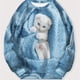thumbnail image 1 of Plus Size Casual Sweatshirt, Women's Plus 3D Cute Cat Print Long Sleeve Round Neck Pullover Top, 1 of 3
