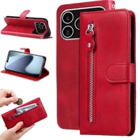 Gangxun - Funda Con Cremallera Para Iphone 17 Pro, Carcasa Cartera De Cuero Pu Con Soporte Y Tarjetero
