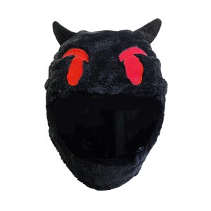 Ioensy - Funda Para Casco De Motocicleta Devil, Bonita Y Creativa, Para Hombres Y Mujeres, Funda Para Casco De Felpa, Color Rojo