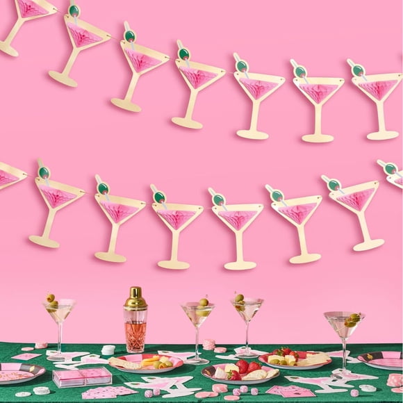 Guirnalda Martini xo Fetti 152 cm 3D Pop Up Foil Dorado Rosa