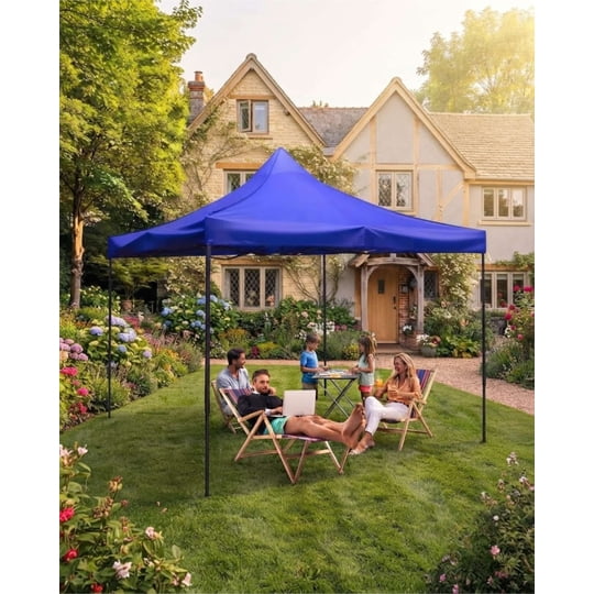 Mylhogar - Toldo Plegable 3x3 Metros Carpa Con Proteccion Uv Color Azul