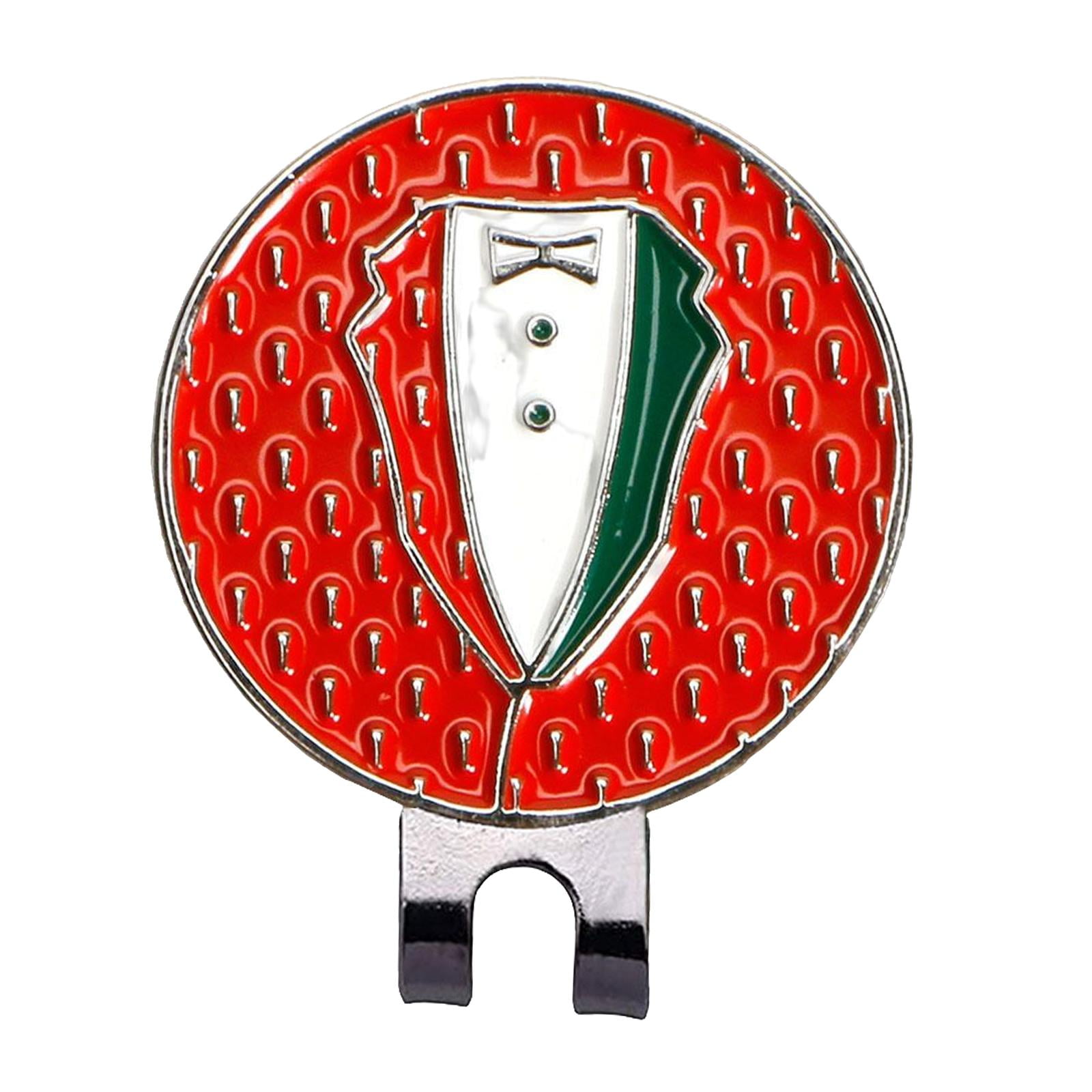 Magideal - Marcadores De Pelotas De Golf Con Clips Para Sombreros Para Hombres, Mujeres, Golfistas, Extraíbles, Se Fijan Fácilmente A Gorras De Golf, Regalos De , Rojo