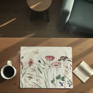 Top Lucky - Set 6 Individuales De Lino 35X45 Repelente A Liquido-Antimancha Md19