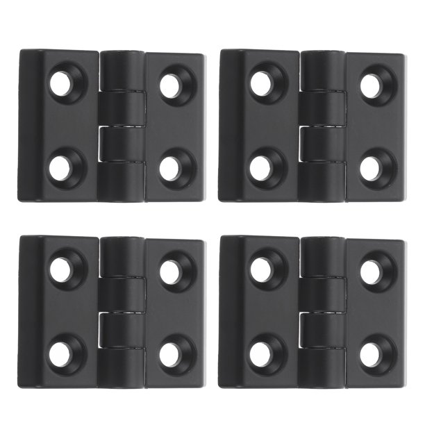 4 piezas de bisagras ajustables de 180 grados, bisagras de hoja de bloqueo de aleación de zinc de 43mmx58mm, bisagra de hoja abatible para caja de madera, gabinetes de comedor y mesa, negro