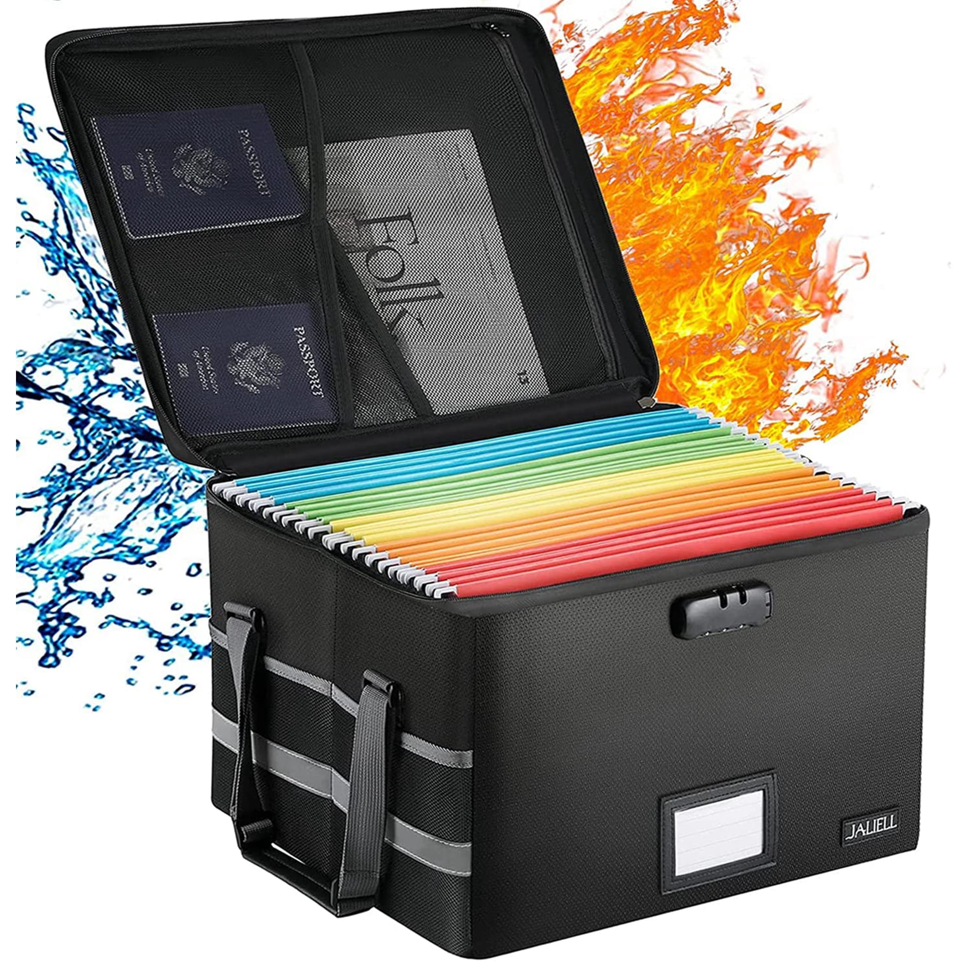 Caja Para Archivos Jaliell Ignífuga, Con Cierre Y Plegable