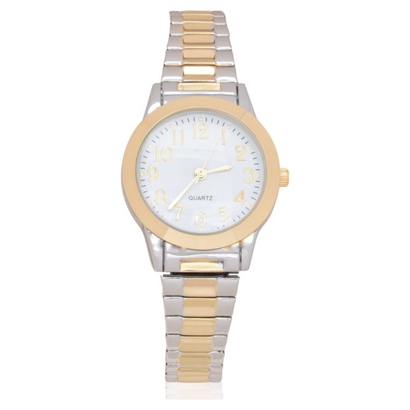 Reloj Time and Tru Two Tone con correa de expansión y movimiento analógico de cuarzo
