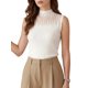 thumbnail image 1 of INSPIRE CHIC Top de Tirantes para Mujer Hueco Transparente Malla Sin Mangas Cuello Simulado Tejido de Punto Casual Sexy Elástico Suéter Chaleco Blusa Pequeño Blanco, 1 of 6