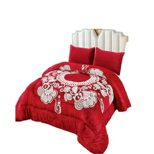 Genérico - Cubrecama Chiporro 2 Plazas Mandala Rojo
