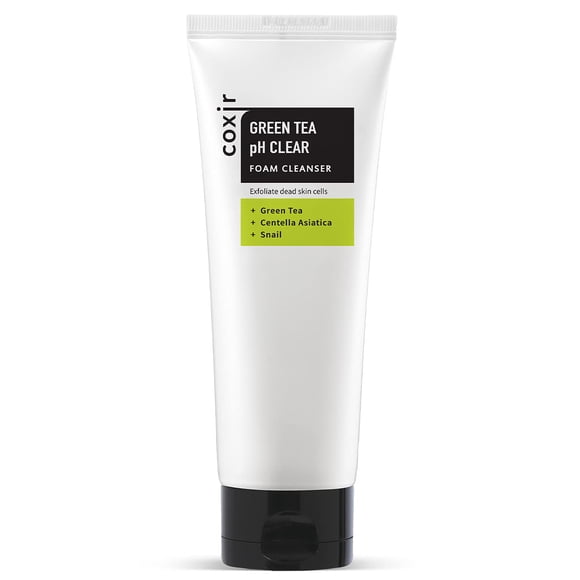 Limpiador en espuma Coxir Greentea pH Clear 150 ml con exfoliante