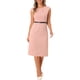 thumbnail image 1 of INSPIRE CHIC Vestido Elegante de Mujer con Mangas Cortas y Cinturón para el Trabajo, Vestidos Ajustados Rosa M, 1 of 6