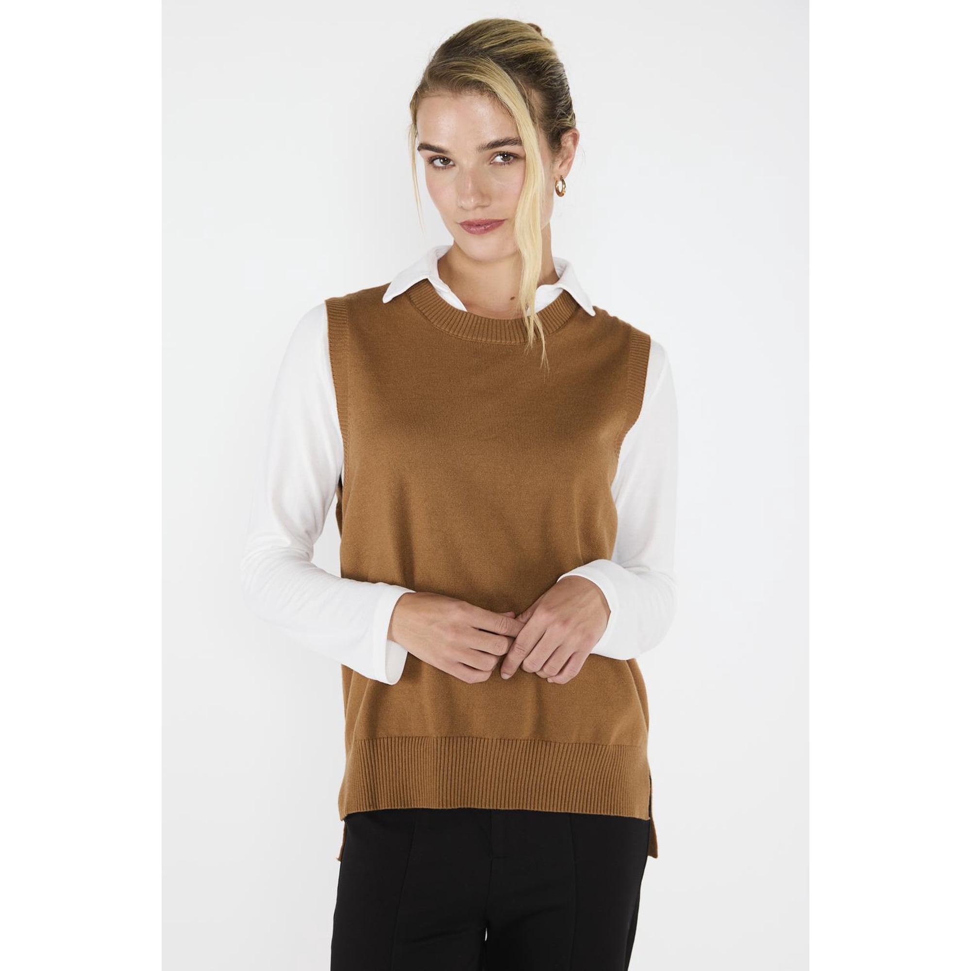 Woman By Eclipse - Vest Sweater Gabriela Café Cafe L