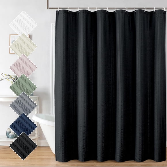 Cortina de Ducha Aiyufeng 183 cm Negra 3D en Relieve