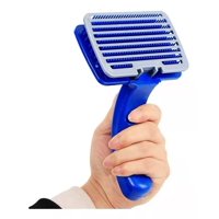 Defensor Forever - Cepillo Para Perros Y Gatos, Con Eliminador De Pelos Talla L Azul