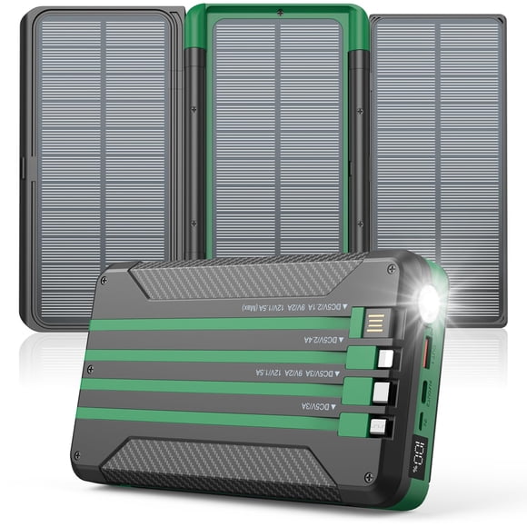 Cargador solar Power Bank Jinepin 46800 mAh con 3 paneles solares