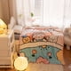 thumbnail image 1 of 1pc 39.37*55.12in Children's Dinosaur Family Printed Flannel Blanket, Adult Office Lunch Break Blanket, Super Compact Flannel Plush Blanket With A Weight Of 300g/m2, Suitable For Strollers And Kinder, 1 of 3
