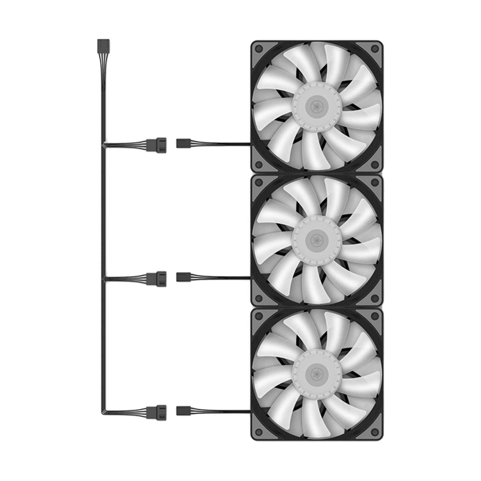 Magideal - Ventilador De Refrigeración Con Carcasa Universal De 120mm, 3 Piezas, 1200rpm, Rgb, Led, Para Ordenador, Pc, Ventiladores Silenciosos, Accesorios De R
