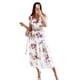 thumbnail image 1 of Vestidos de verano para mujer, informales, bohemios, con escote en V, volantes y estampado floral, largos, de manga corta, para playa, 1 of 5