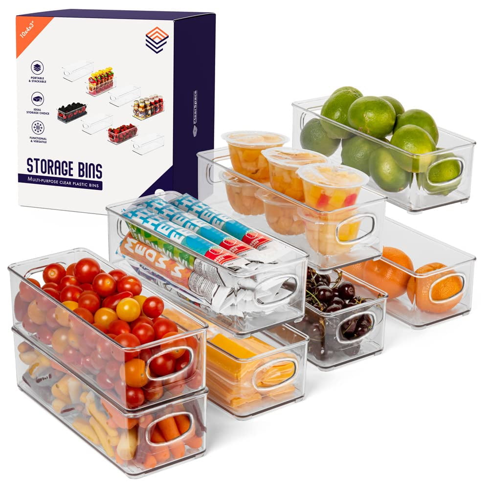 Clearspace - Organizador De Despensa De Plástico Y Contenedor De Almacenamiento De Alimentos, Paquete De 8