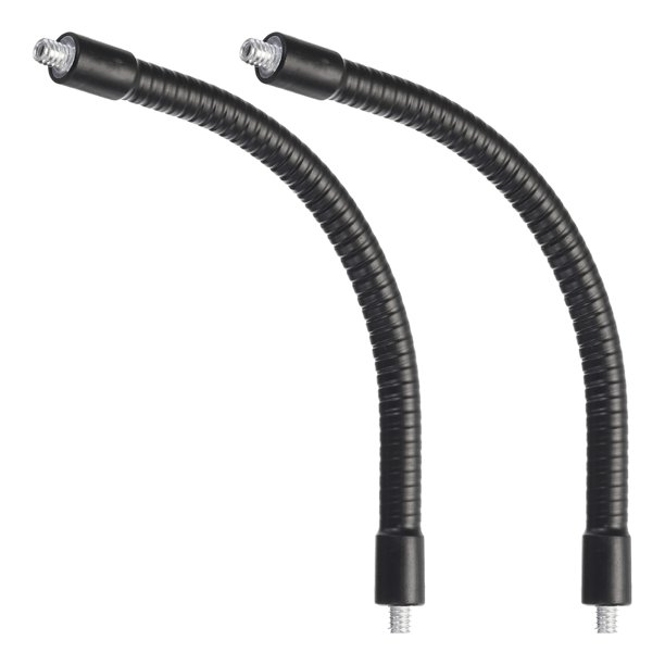 Uxcell 8 pulgadas de longitud cuello de cisne 2 piezas 1/4"-20 macho a macho rosca tubo flexible extensión negro