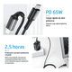 thumbnail image 3 of Cable tipo c a USB-C carga rápida 65w largo 2 metros #25, 3 of 3