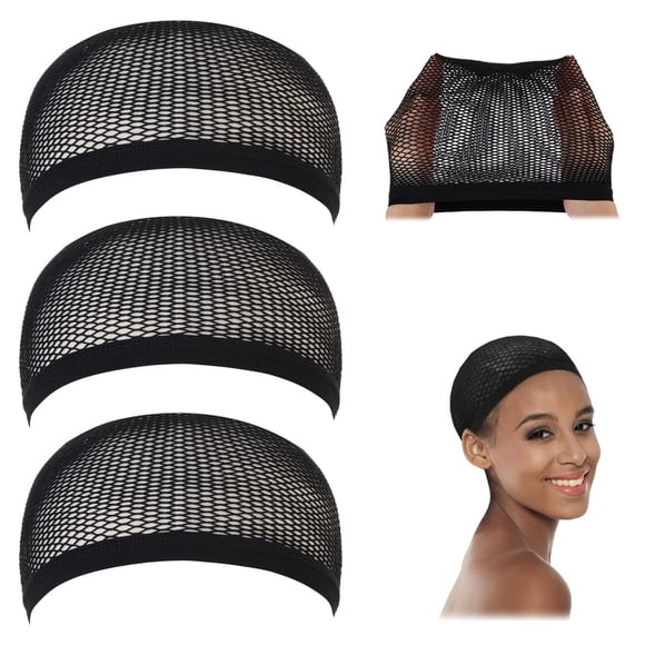 Dreamlover Black Mesh Wig Caps, Hair Nets for Sleeping, 3 Pi