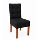 thumbnail image 1 of Pack 4 sillas de comedor, respaldo curvo, estilo capitoné, color negro, 1 of 4