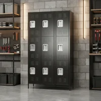 Recilock - Casillero Locker Metálico Black: 3 Cuerpos 9 Puertas - Sa-Sllf3*3