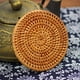 thumbnail image 3 of 6 piezas naturales hechas a mano de ratán con soporte - Wicker bebida montamontañas montañas conjunto para proteger la mesa, regalos de calentamiento Boho otoño decoración del hogar, diámetr, 3 of 3
