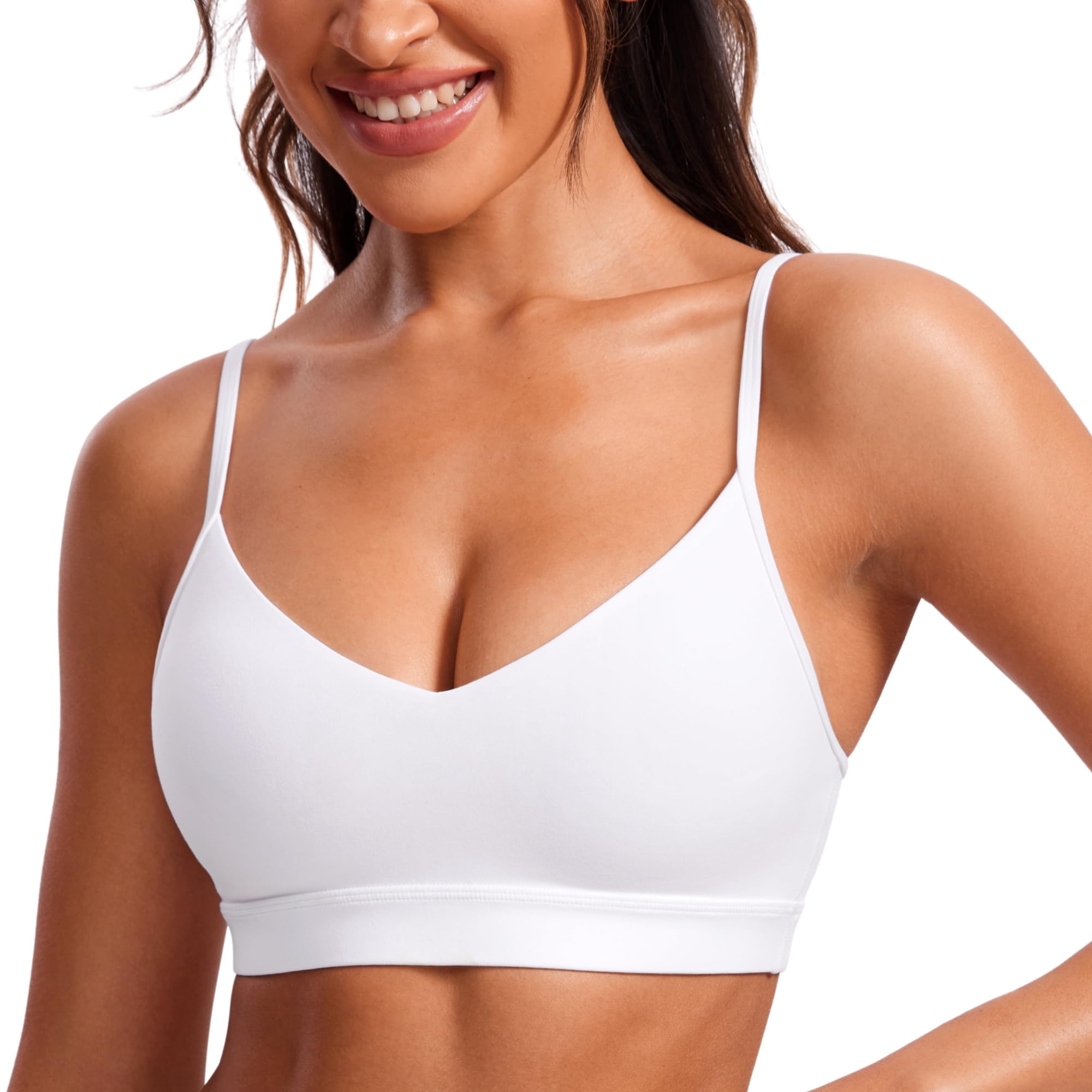 Sostén Crz Yoga Butterluxe Para Yoga, Sin Aros, Escote En V, Blanco, Talla S
