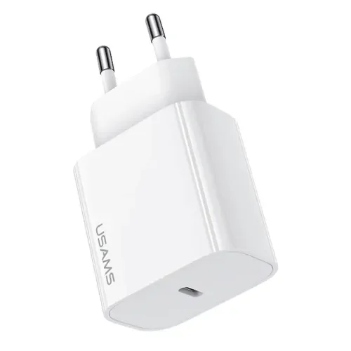 Cargador Para Celular Usb Tipo C Pd 20w Certificado Sec Compatible iPhone Samsung Xiaomi Usams Cc226 Blanco