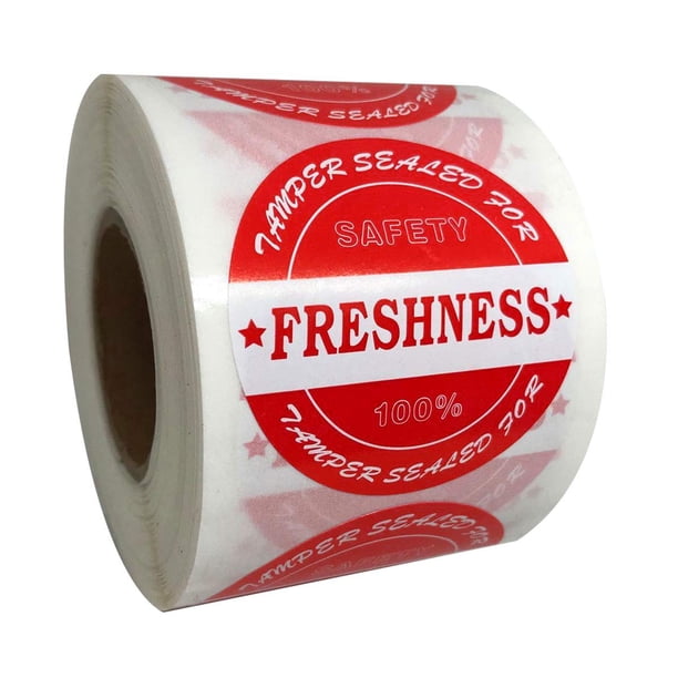 Pegatinas a prueba de manipulaciones para entrega de comida, notables, 2 cm, rojas (500 unidades)