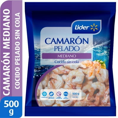 Camarón Mediano Pelado Con Cola Cocido 500 G Lider