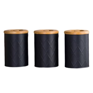 Bothyi - Juego De Botes De Cocina Rústicos Para Café, Té Y Azúcar, Color Negro