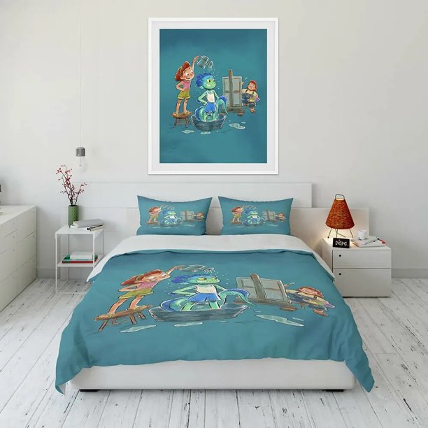 boy girls duvet cover gift luca duvet cover pillowcase bedding set kit, furniture room bedroom decoration cartoon Bed Sheets
