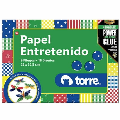 Papel Entretenido 9 Pliegos 18 Diseños 1 Un Torre