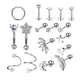 thumbnail image 2 of 17x Pendientes de oreja de material acero inoxidable Conjunto de joyas de para hombres Mujeres Pendientes Aros Barbell Stud Pendientes Hoop Stud Coraz Plata, 2 of 5