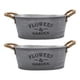 thumbnail image 1 of Set 2 Macetero Metalico Gris Ovalado Decorativo Con Asas L, 1 of 7