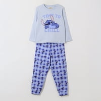 Pijama Manga Larga Niña Time To Chill Stitch Celeste Disney