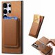 thumbnail image 1 of Funda de Cuero Magnética con Tarjetero para Samsung Galaxy S23 Ultra Cubierta Delgada Marrón, 1 of 5