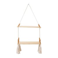 Bothyi - Estante De Madera De Colgante De Pared De Boho Macrame