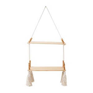 Bothyi - Estante De Madera De Colgante De Pared De Boho Macrame