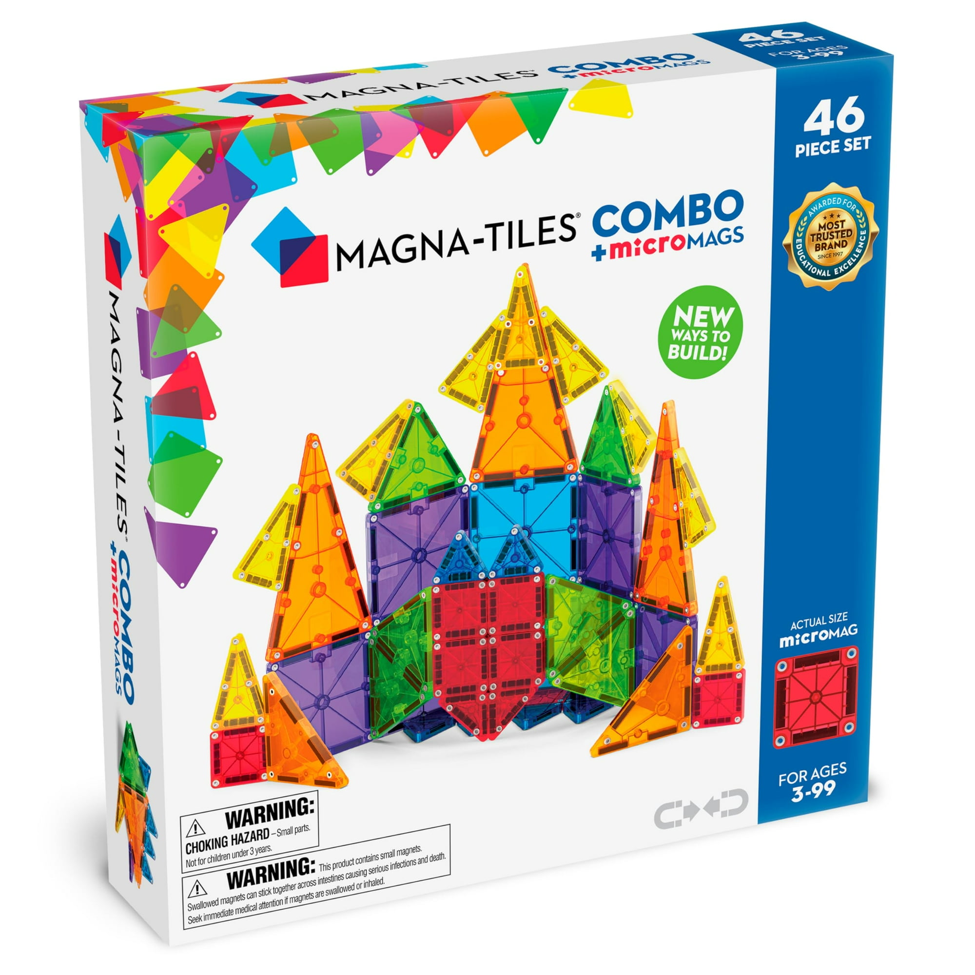 Juego De Construcción Magnético Magna-tiles Combo 46 Piezas