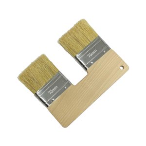 Magideal - Cepillo De Pintura Doble Cabeza Doble Pincel Suministros De Artesanía De Bricolaje Herramienta De Pintura Manija De Madera Cepillo Plano Para Manchas