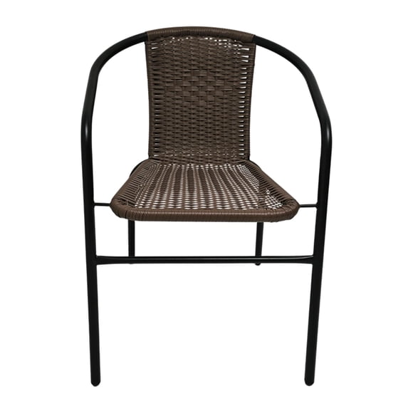 Silla de Terraza Ratan Metálica Café 53x58x74 Cm