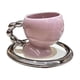 thumbnail image 2 of Taza De Café De Cerámica Con Platillo, Idea De Regalo Para Mujeres Con Asa, Taza De Té De 160ml, Taza Violeta, 2 of 3
