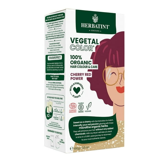 Tratamiento de Nutricion con Color , 100% Organico y Natural, Tono Cherry Red Power